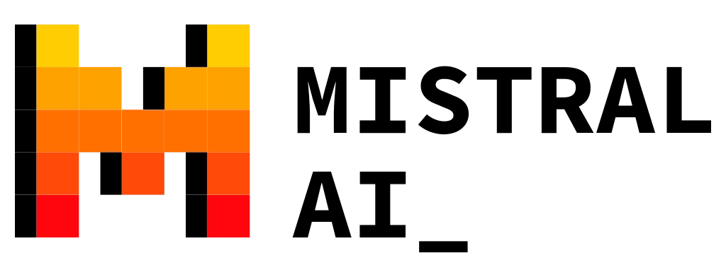 Mistral AI logo and cat-ear mascot